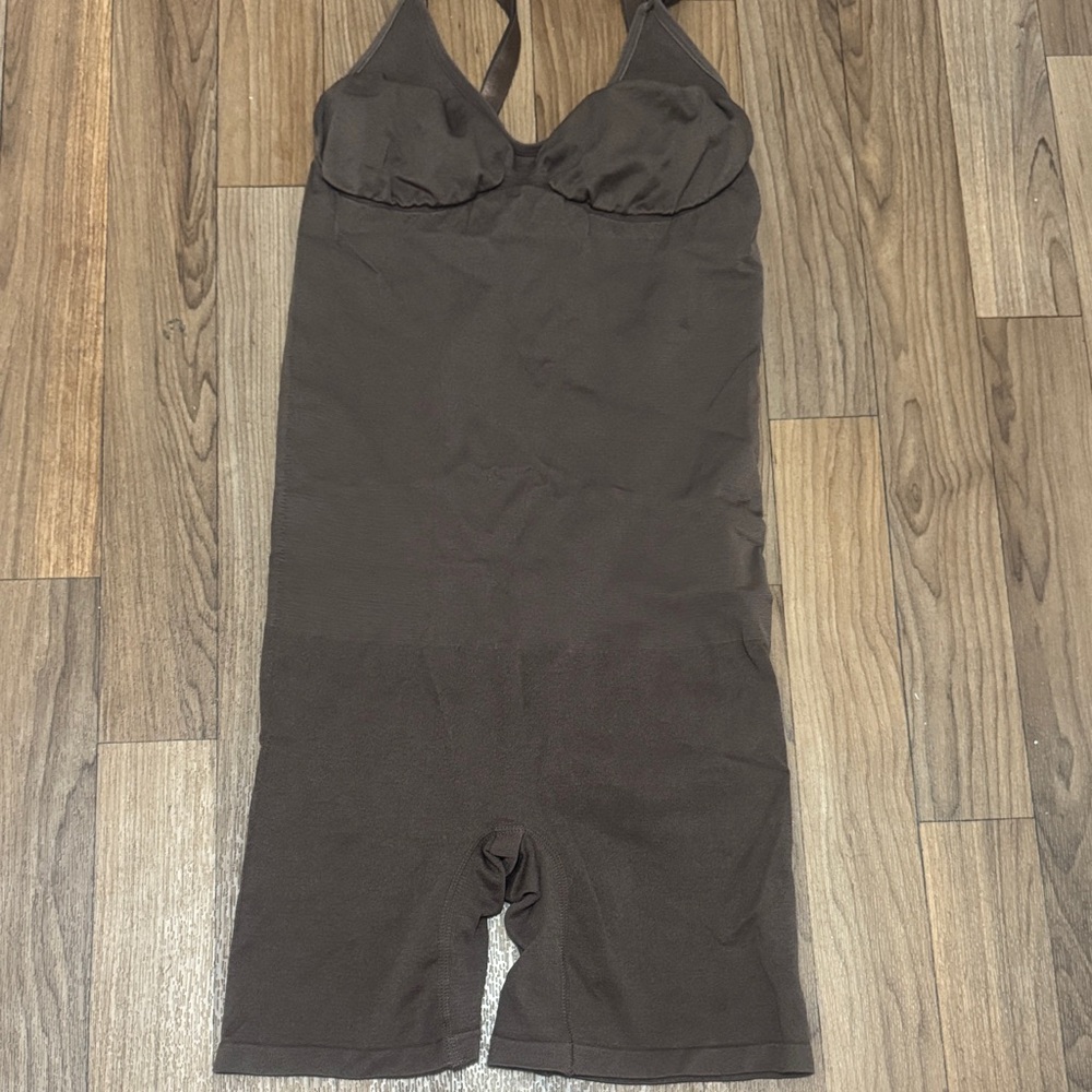 Brown Full-Body Shapewear Romper